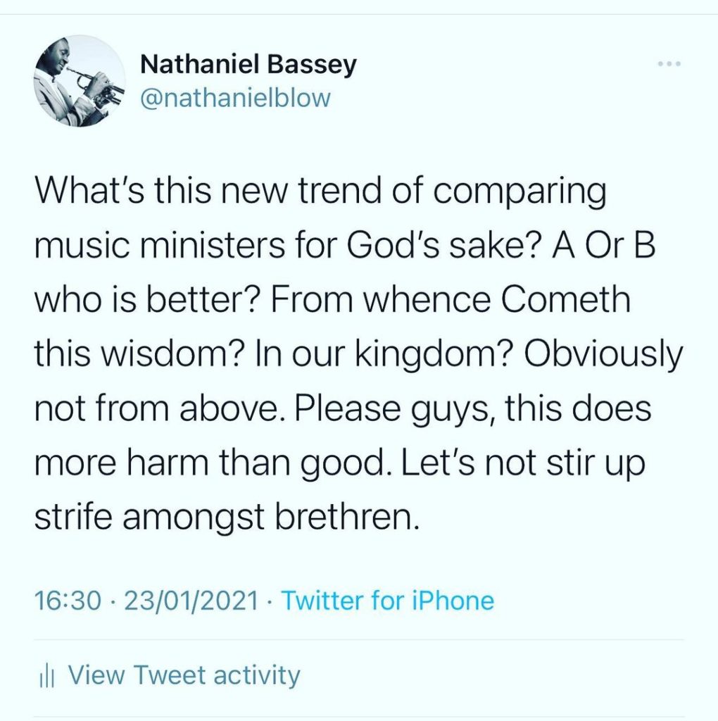 What's this new trend of comparing Music Ministers for God's Sake – Nathaniel Bassey reacts for the second time