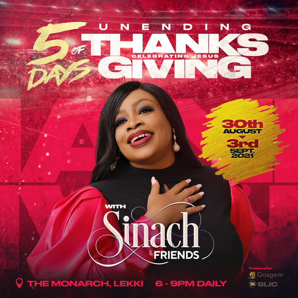 Sinach & Friends Preps Live Concert In Lagos tagged "Unending Thanksgiving"