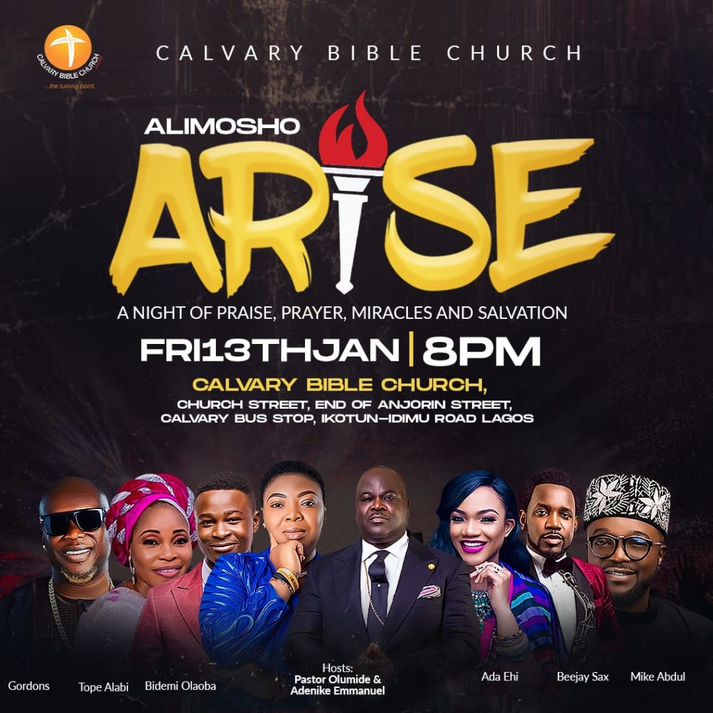 Tope Alabi, Ada Ehi, Bidemi Olaoba, Mike Abdul, Gordons Beejay Sax, to headline Alimosho Arise, in Lagos